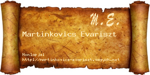 Martinkovics Evariszt névjegykártya